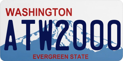 WA license plate ATW2000