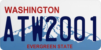 WA license plate ATW2001