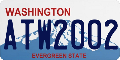 WA license plate ATW2002