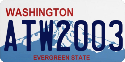 WA license plate ATW2003
