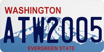 WA license plate ATW2005