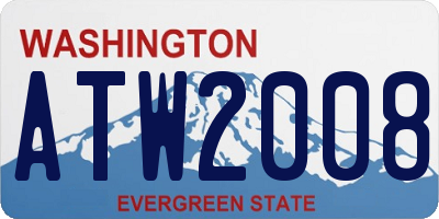 WA license plate ATW2008