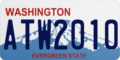 WA license plate ATW2010