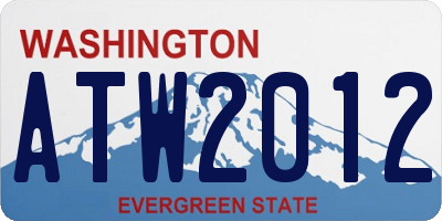 WA license plate ATW2012