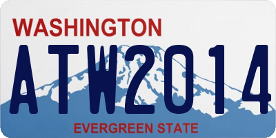 WA license plate ATW2014