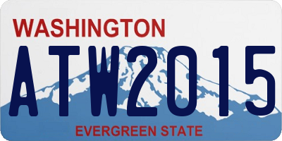 WA license plate ATW2015