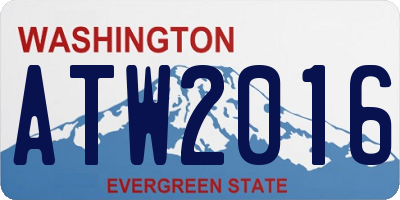 WA license plate ATW2016