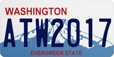 WA license plate ATW2017