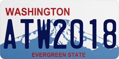 WA license plate ATW2018