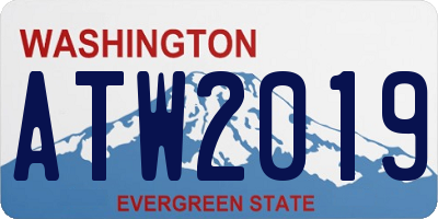 WA license plate ATW2019