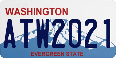 WA license plate ATW2021