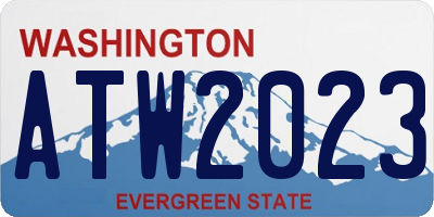 WA license plate ATW2023