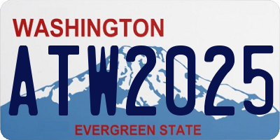 WA license plate ATW2025