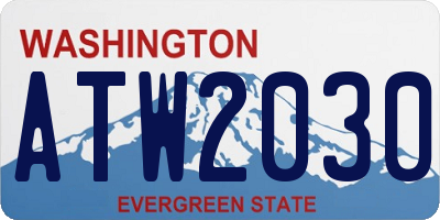 WA license plate ATW2030