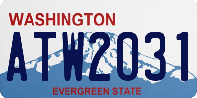 WA license plate ATW2031