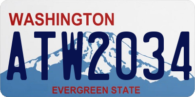 WA license plate ATW2034