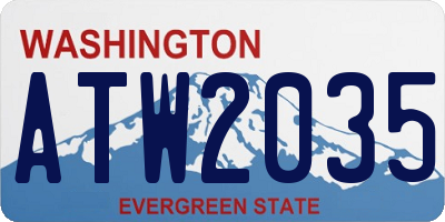 WA license plate ATW2035