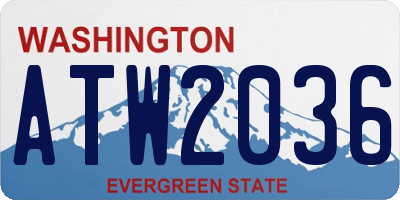 WA license plate ATW2036