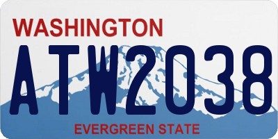 WA license plate ATW2038