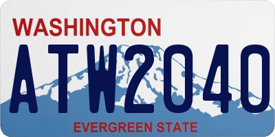 WA license plate ATW2040