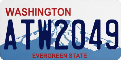WA license plate ATW2049