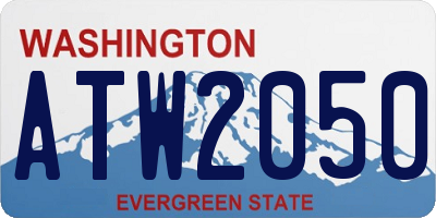 WA license plate ATW2050
