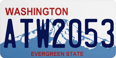 WA license plate ATW2053