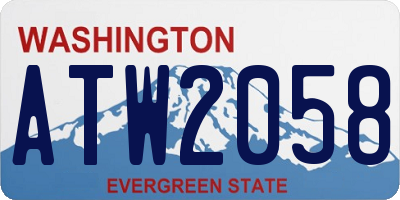 WA license plate ATW2058