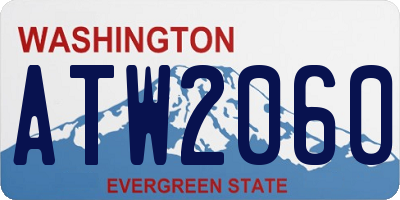 WA license plate ATW2060