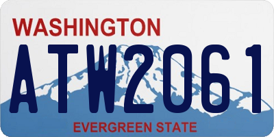 WA license plate ATW2061