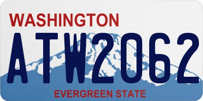 WA license plate ATW2062