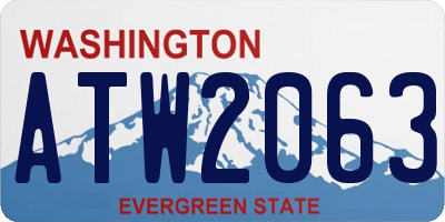 WA license plate ATW2063