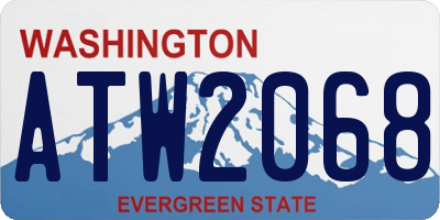 WA license plate ATW2068