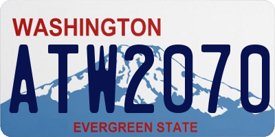 WA license plate ATW2070
