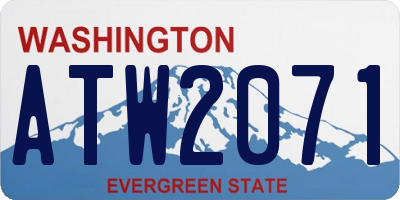 WA license plate ATW2071