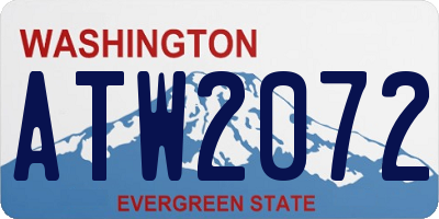 WA license plate ATW2072