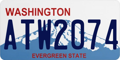 WA license plate ATW2074