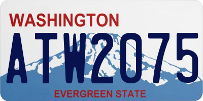 WA license plate ATW2075