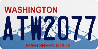 WA license plate ATW2077