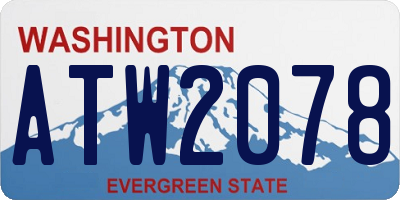 WA license plate ATW2078