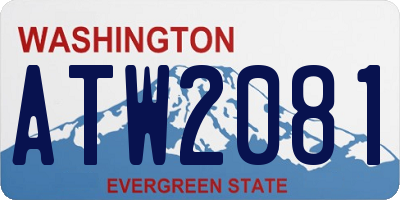 WA license plate ATW2081