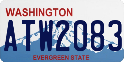 WA license plate ATW2083