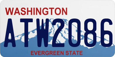 WA license plate ATW2086