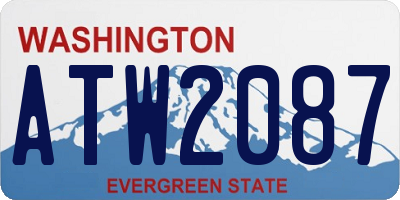 WA license plate ATW2087