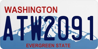 WA license plate ATW2091