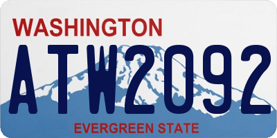 WA license plate ATW2092