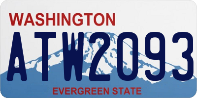 WA license plate ATW2093