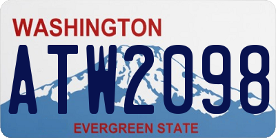 WA license plate ATW2098