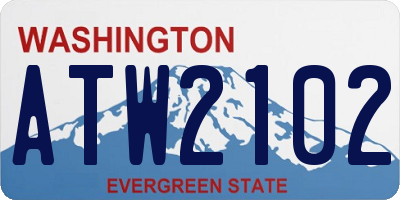 WA license plate ATW2102