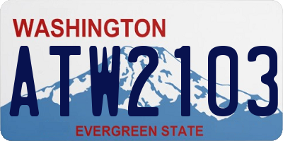 WA license plate ATW2103